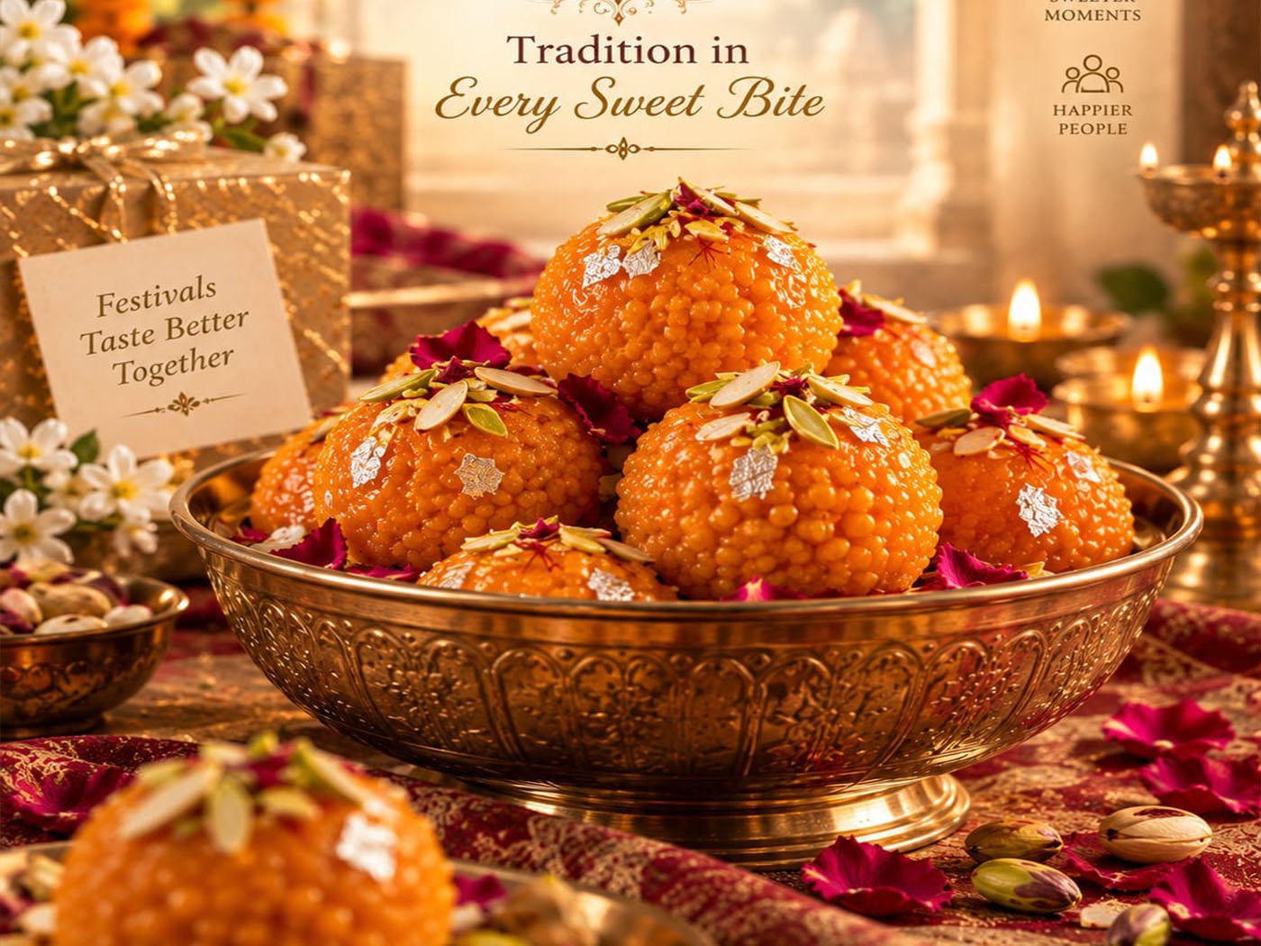 Motichoor laddoo, still warm